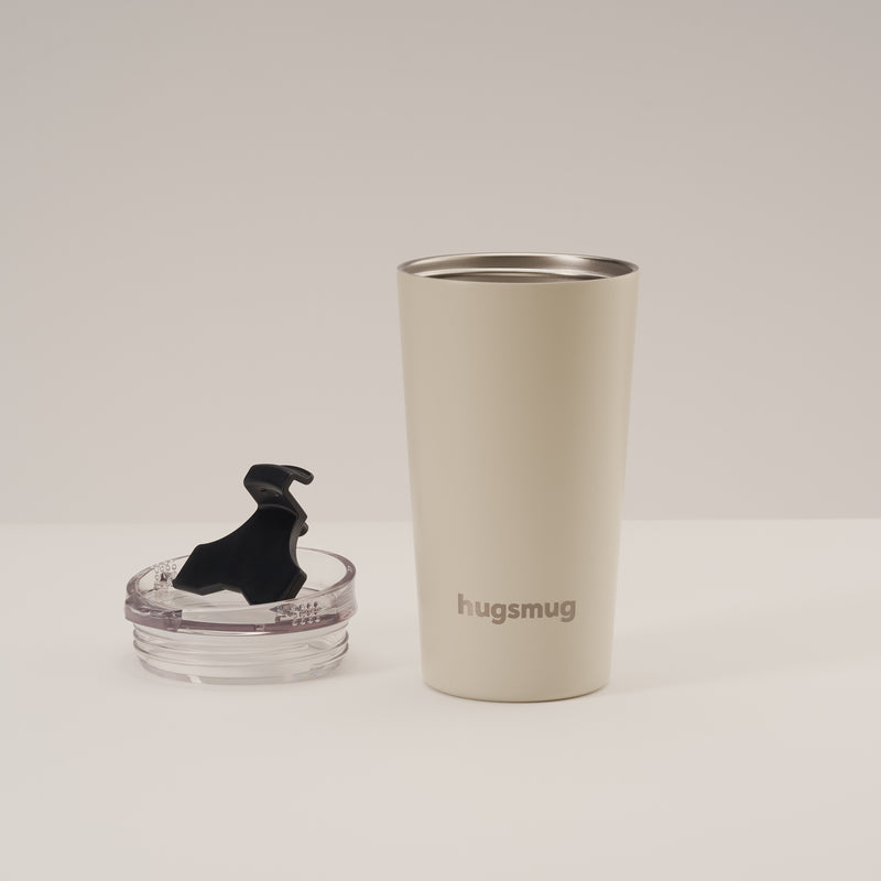Cream Stone Hugsmug 470 ml insulated tumbler front view