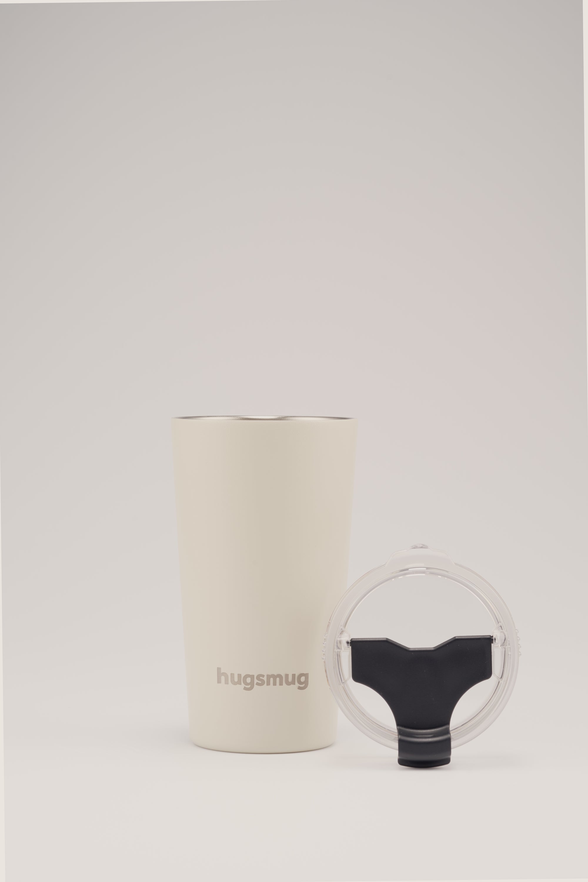 Cream Stone Hugsmug 470 ml insulated tumbler front view