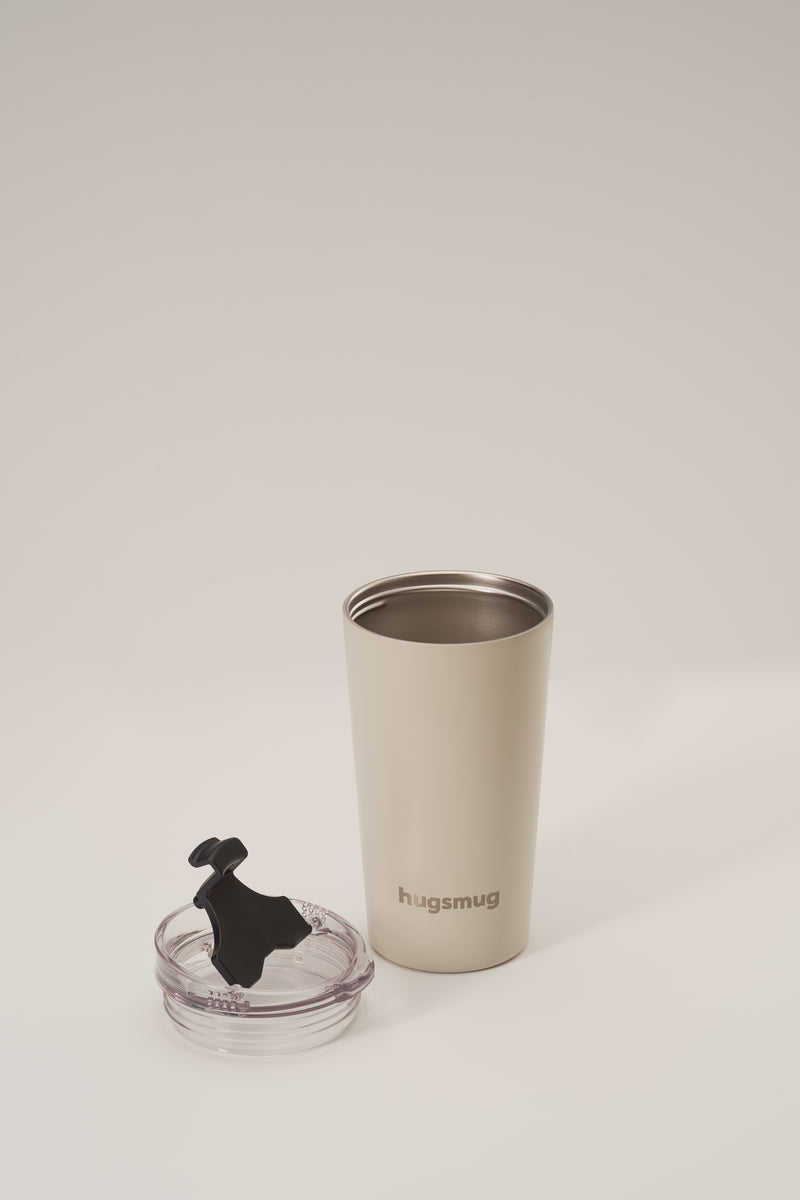 Cream Stone Hugsmug 470 ml insulated tumbler front view